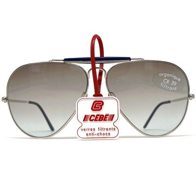 Vintage CEBE 198 ''OUTDOORSMAN'' Sunglasses - France 90's - Large - Silver/Grey