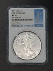 2017 S $1  NGC  MS70 American Silver Eagle 1 oz. 999 Silver 1st Day of Issue
