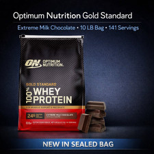 Optimum Nutrition Gold 100% Whey Extreme Milk Chocolate 10 LB Bag NEW SEALED 17.00 per gallon