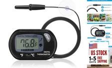 Aquarium Thermometer with Large LCD Display Fahrenheit/Celsius  /   Fish 1 Pack