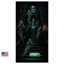 Halloween Portal Door Curtain Ghost Realistic Spooky Door Decor