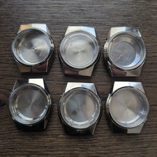 6 x West End Watch Co Mens Steel Watch Cases, NOS for ETA Movements (DO16)