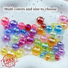 1000pcs Acrylic Round Beads 6mm, AB Colors, Spacer Beads for Jewelry Craft