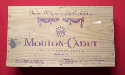 Vintage Mouton Cadet Baron Philippe De Rothschild Bordeaux Wine Box