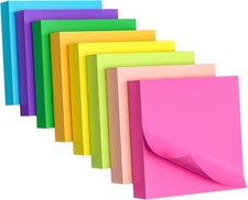 Sticky Notes 3x3 Inch, 8 Pads, 800 Sheets, 8 Bright Colors Sticky Note Pad, Bulk