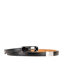 Hermes Kelly Ardillon Double Wrap Belt M Black Brown Box Calf Ladies Used