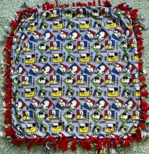 Snoopy Handmade Fleece Blanket Throw Double Sided Tied Edges Joe Cool