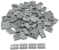 Lego 100 New Light Bluish Gray Plates 2 x 3 Stud Parts