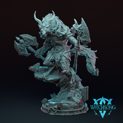 Ascendant Greatwolf by Witchsong Miniatures | D&D | Diorama | 75mm Base