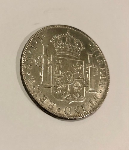 Spanish Colonial 8 Reales Ferdin Ferdinand VII 1818 Mexico JJ - amazing shape - Picture 10 of 14