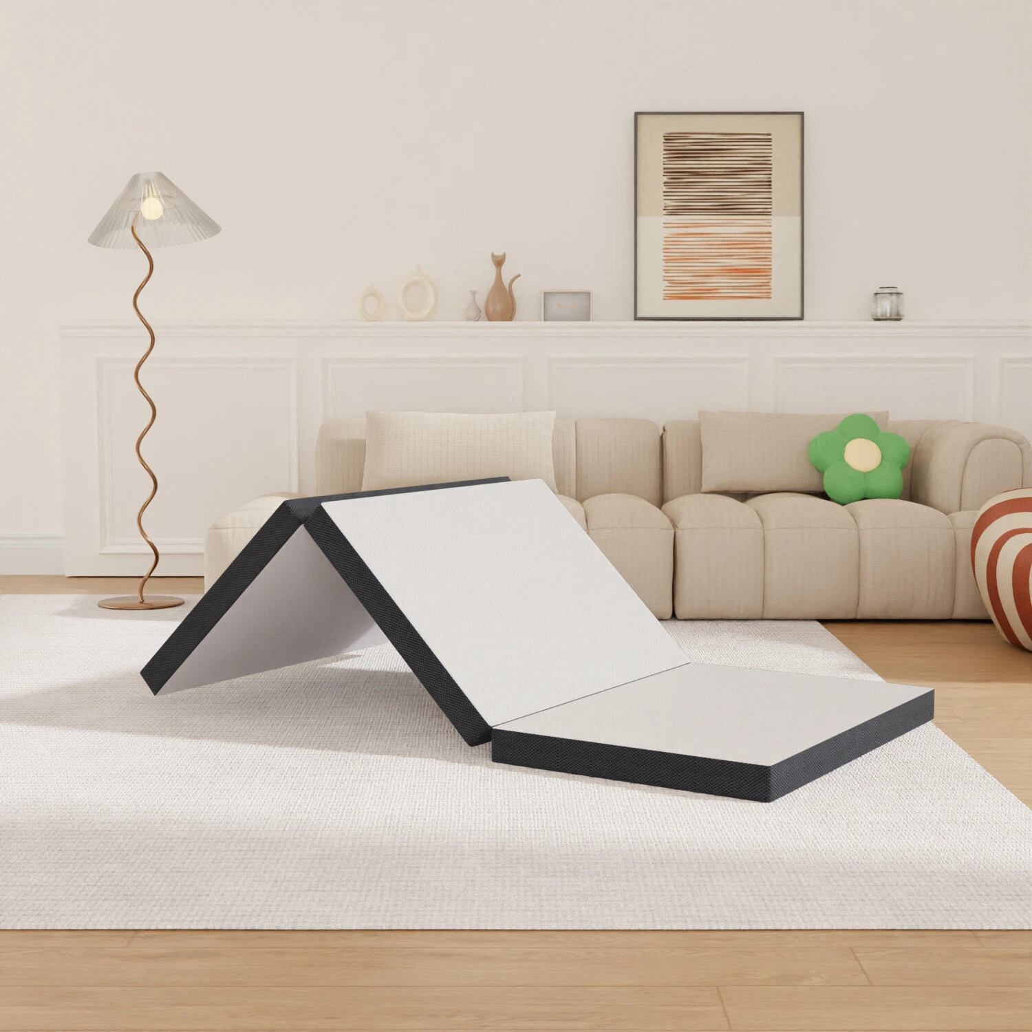 3-inch Folding Mattress, Tri Fold Memory Foam Mattress with Washable Cover
Opens in a new window or