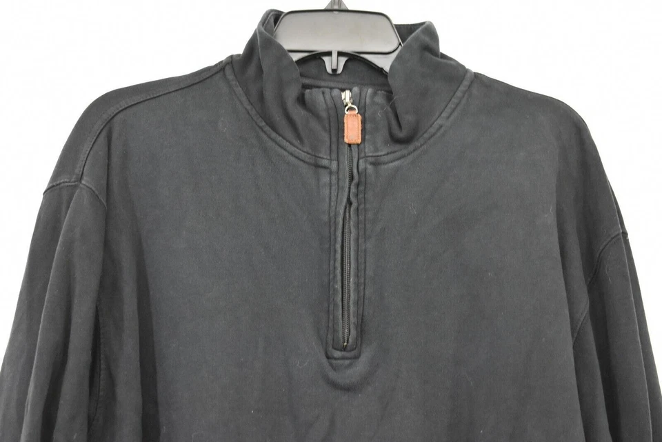 Jack Nicklaus Hombres Negro Manga Larga Acanalada 1/4 Cremallera Algodón Pullover Sudaderas XL Foto 3 de 4