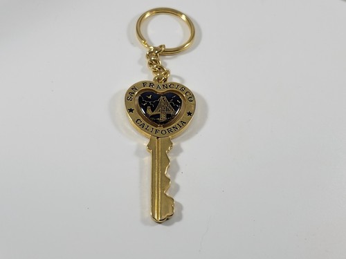 San Francisco California Key Spinner Keychain Trolly Gold Tone UNIQUE - Picture 4 of 5