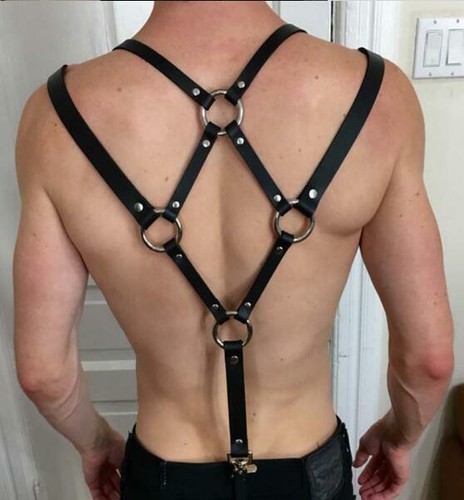 Men's Faux Leather Suspenders Clip Casual Harness Strap Belts Bondage Strap - 第 1/12 張圖片