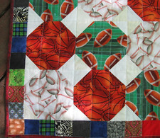 Handcrafted Team Sports Quilt, Wall, Decor, Table Mat Runner, 23" x 29"