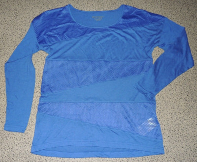Damen Sportshirt Langarm Blau transparent Gr. 36 Energetics Dry-Plus