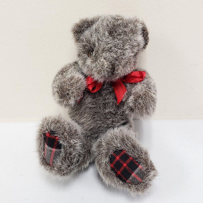 Albert E Price Inc 9'' Jointed Teddy Bear Plaid Paws Ears Stuffed Animal Plush