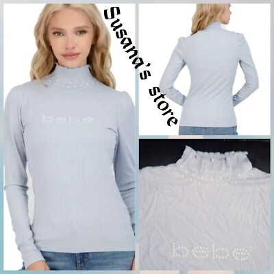 Haut Décolleté Bebe Avec Strass - Taille S - Couleur Pêche - Manches Dolman - Neuf Sans étiquettes