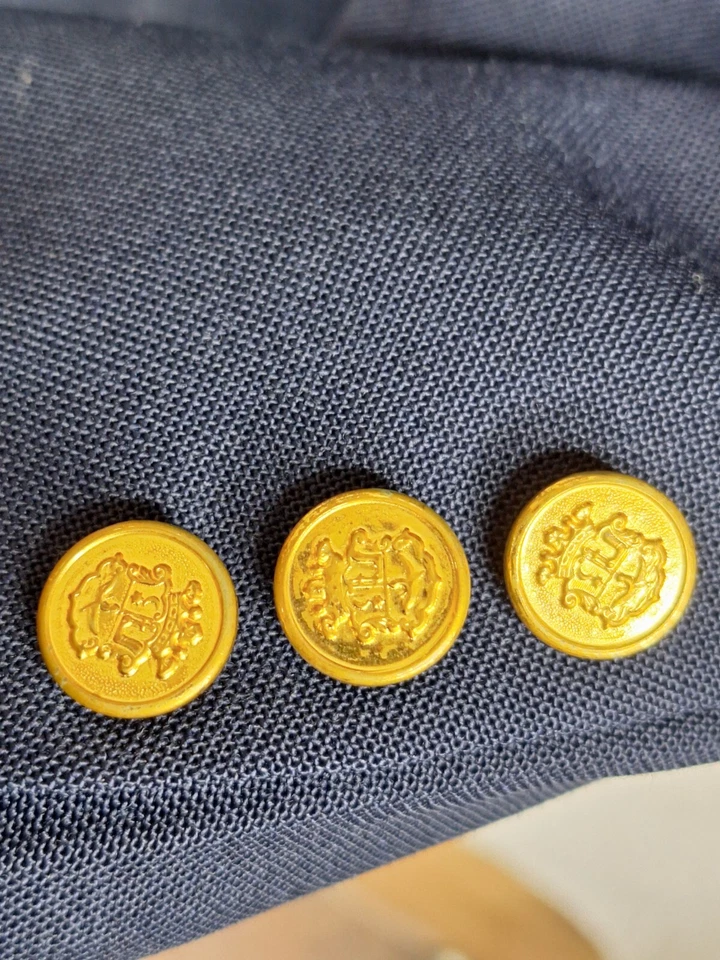 Abrigo Blazer Deportivo Lacross Para Hombre 52R Azul Marino Dorado Botón EE. UU. Foto 4 de 4