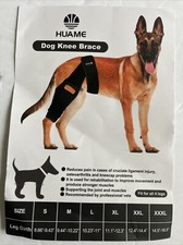 Huame Dog Knee Brace - Fit For All Four Legs - Black - New