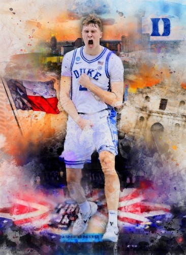 Cooper Flagg #1 Art Card Limited 3/10 John Rudolph Team 10 Made March Madness