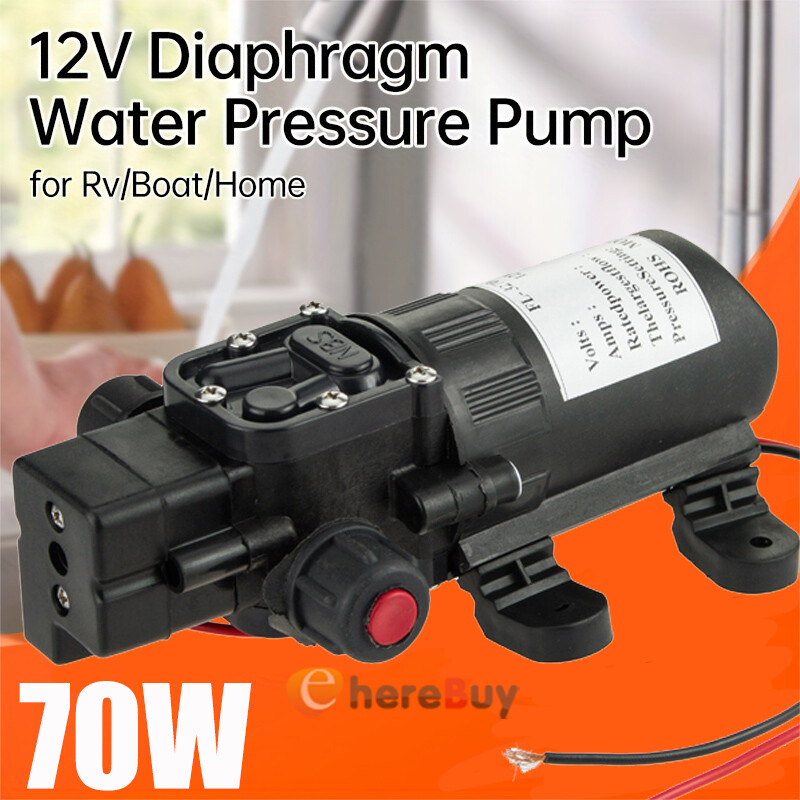 12V Water Pump 6L/Min 70W 130PSI Pressure Self-Priming Caravan Camping Boat USA