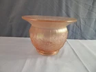 Fenton Velva Rose Pink Stretch Glass Spittoon Vase w/ Floral Design