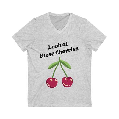 Look at These Cherries Short Sleeve V-Neck Tee