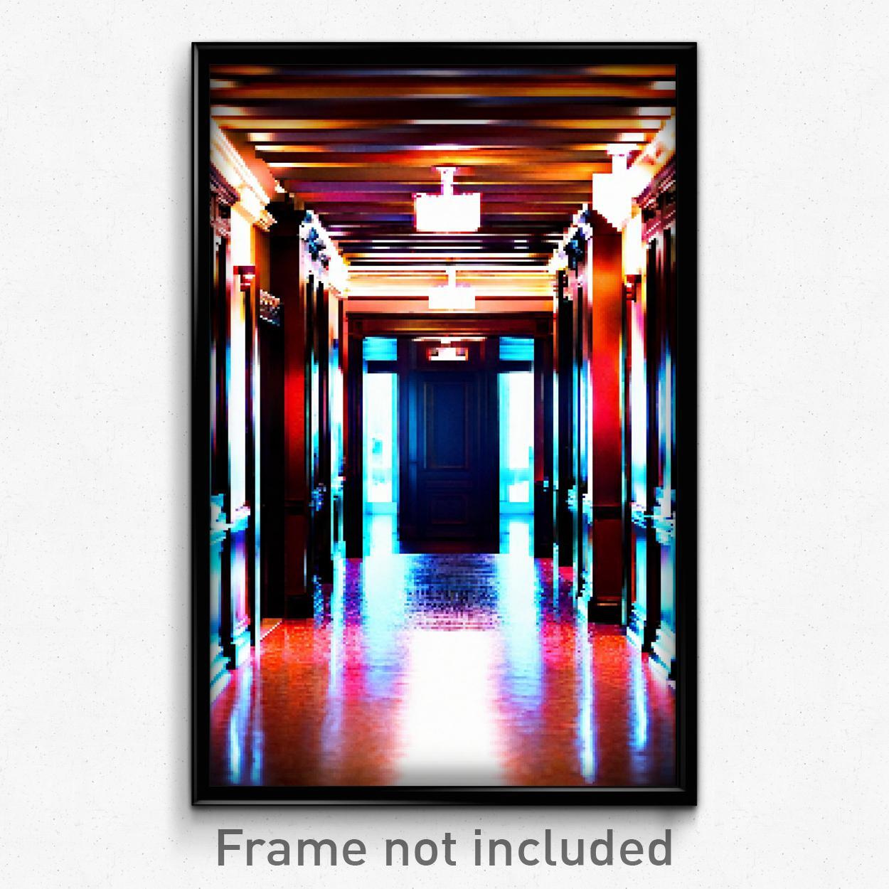 8 Bit Psychedelic Trippy Pixel Art Poster for Hallway Gaming Decor