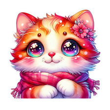 Wall decal sticker cute cat wall sticker 18 x 18 cm large