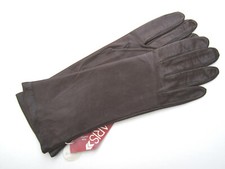 ARIS BROWN LEATHER GLOVES, SILK LINING, PHILIPPINES, A S sz 7 VTG NWT