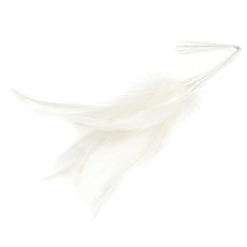 Narrow Feathers - Rooster Neck Hackle 6 Wired Stem Spray 18 Feathers -26 Colours - Picture 13 of 26