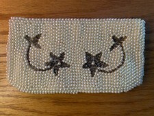 Vintage Pearl Bead Bag Clutch Purse Made in Japan Star Mini Micro