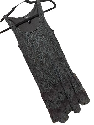 Rue21 Stretchy Black Lace Midi Tank Dress w/Ruffled Bottom- Small | eBay