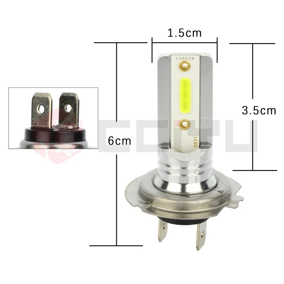 4pcs H7 LED Headlight Bulb Kit Hi Low Beam 40W 7000LM Super Bright 6000K White - Изображение 3 из 4