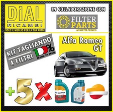 KIT TAGLIANDO 4 FILTRI ALFA ROMEO GT 1.9JTD Q2 M-JET 937A5000 110 KW 150HP+OLIO