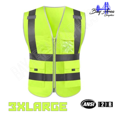 Reflective Work Vest DIB Safety ANSI Class 2 Hi-Vis Vest With Zipper ...