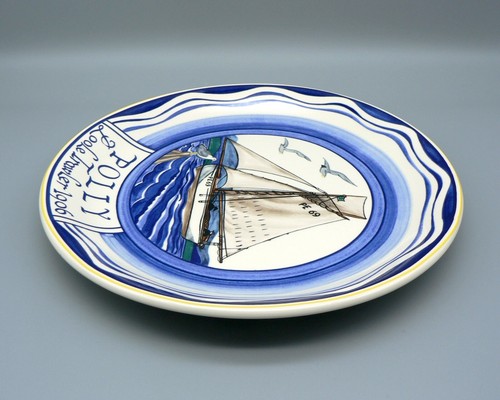 POOLE POTTERY ARTHUR BRADBURY POLLY TRAWLER 1906 10.5” DISPLAY PLATE RE-ISSUE A1 - Picture 4 of 9