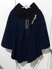 Luca Vanucci Batwing Shawl/cape Fleecy Coat/jkt Sz S Made In Italy Rrp £49.99