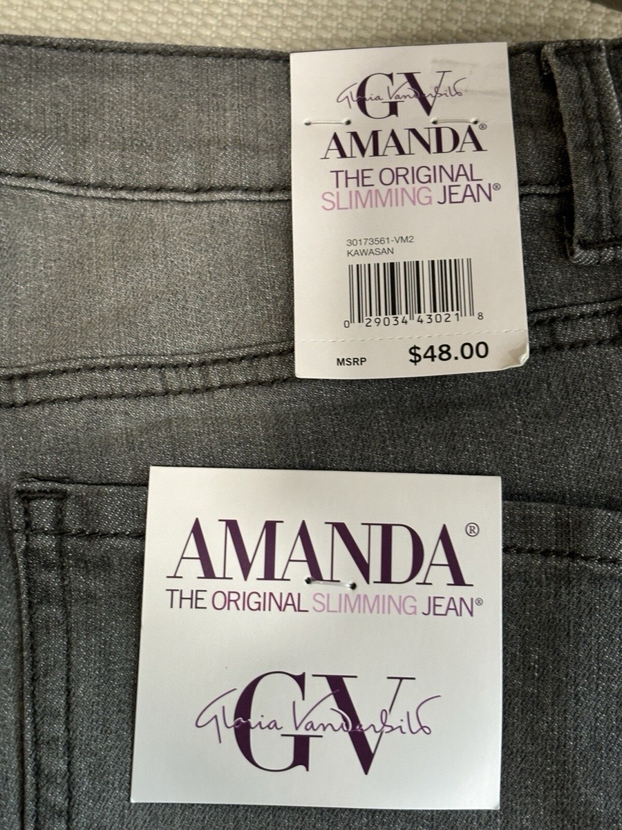 みんと Ladies Gloria Vanderbilt Gray Jeans, Amanda Size 8 Short | eBay