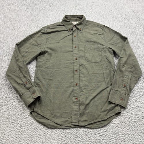 Faherty Shirt Mens Small Green Button Up Long Sleeve Cotton Tencel Outdoor