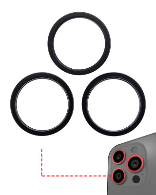 Back Camera Bezel Ring Only For iPhone 15 Pro Max (Black Titanium) (3 Piece Set)