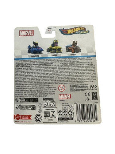 HOT WHEELS Marvel Character Set Of 3 - RACER VERSE - Wolverine, Thanos & Rocket - Picture 13 of 13