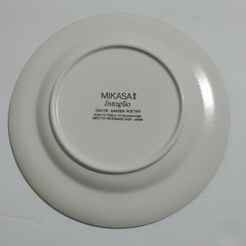 Mikasa Garden Poetry Intaglio Salad Plates Stoneware Pink Blue Floral Set Of 4 - Picture 17 of 18