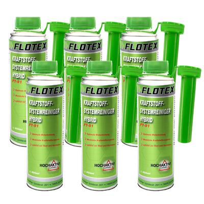 Flotex Kraftstoffsystemreiniger Hybrid 6x250ml Additiv Reiniger Kraftstoffsystem