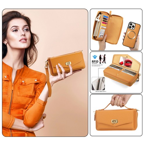 Crossbody Wallet Removable Magnetic MagSafe Case For iPhone 11 12 13 14 15 16 XS - Picture 74 of 79