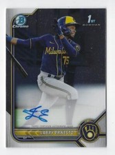 2022 Bowman Chrome Prospects #CPA-LE Larry Ernesto Auto ~ Milwaukee Brewers