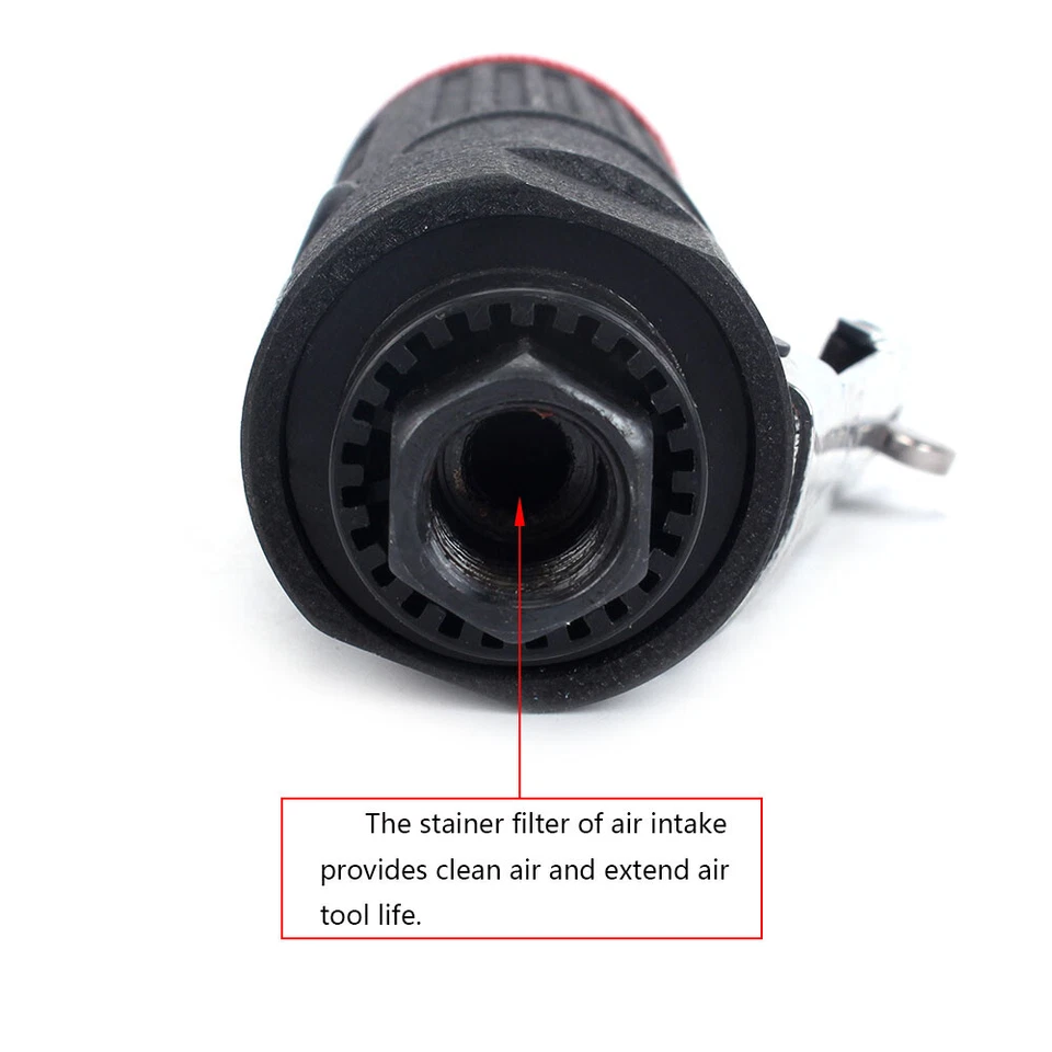 15PCS 1/4" AIR STRAIGHT DIE GRINDER SET 3MM 6MM COLLET PNEUMATIC GRINDING TOOLS - Image 3 of 4