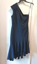 Xscape Womens Navy Blue One Shoulder Long Evening Dress Size 12