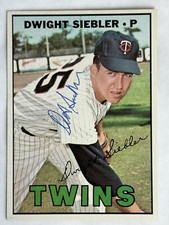 DWIGHT SIEBLER 1967 TOPPS AUTOGRAPHED SIGNED AUTO BASEBALL CARD TWINS